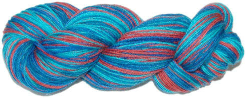 self-striping yarn dyed
